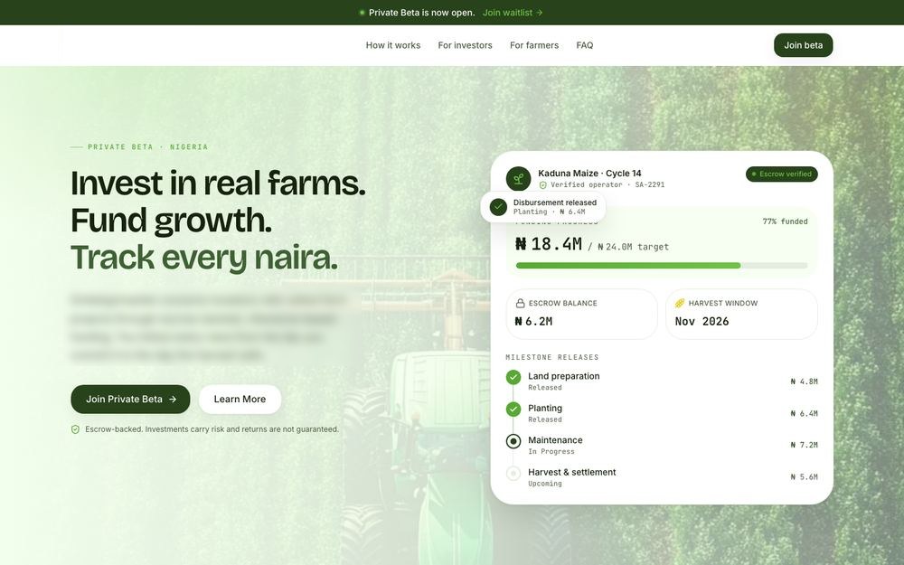 B2B marketplace landing page